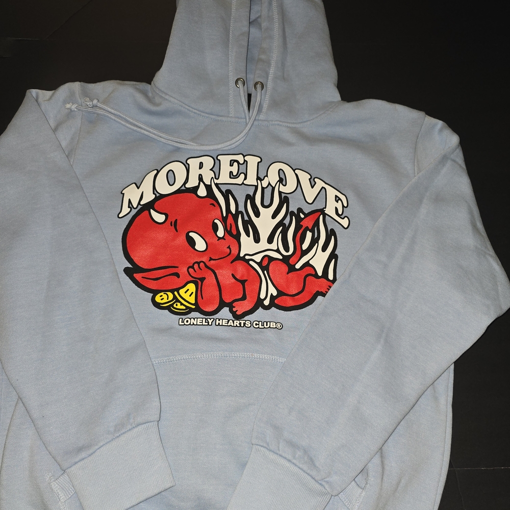 Blue Hoodie with Red Graphic